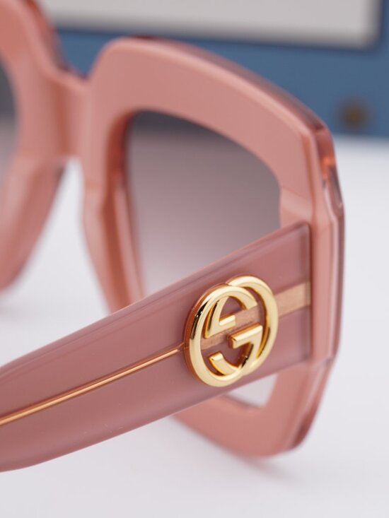 Gucci GG0178S 007 Women Square Sunglasses - Pink / Brown main image 3